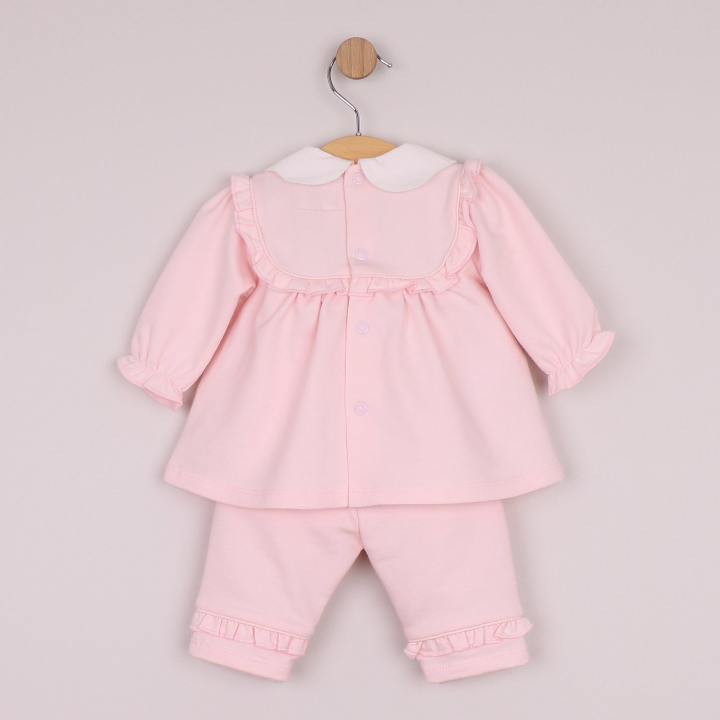 Emile et Rose Girls Macey 2 Piece with Embroidered Inset Panel To Top & Trousers Pale Pink 6524PP – back
