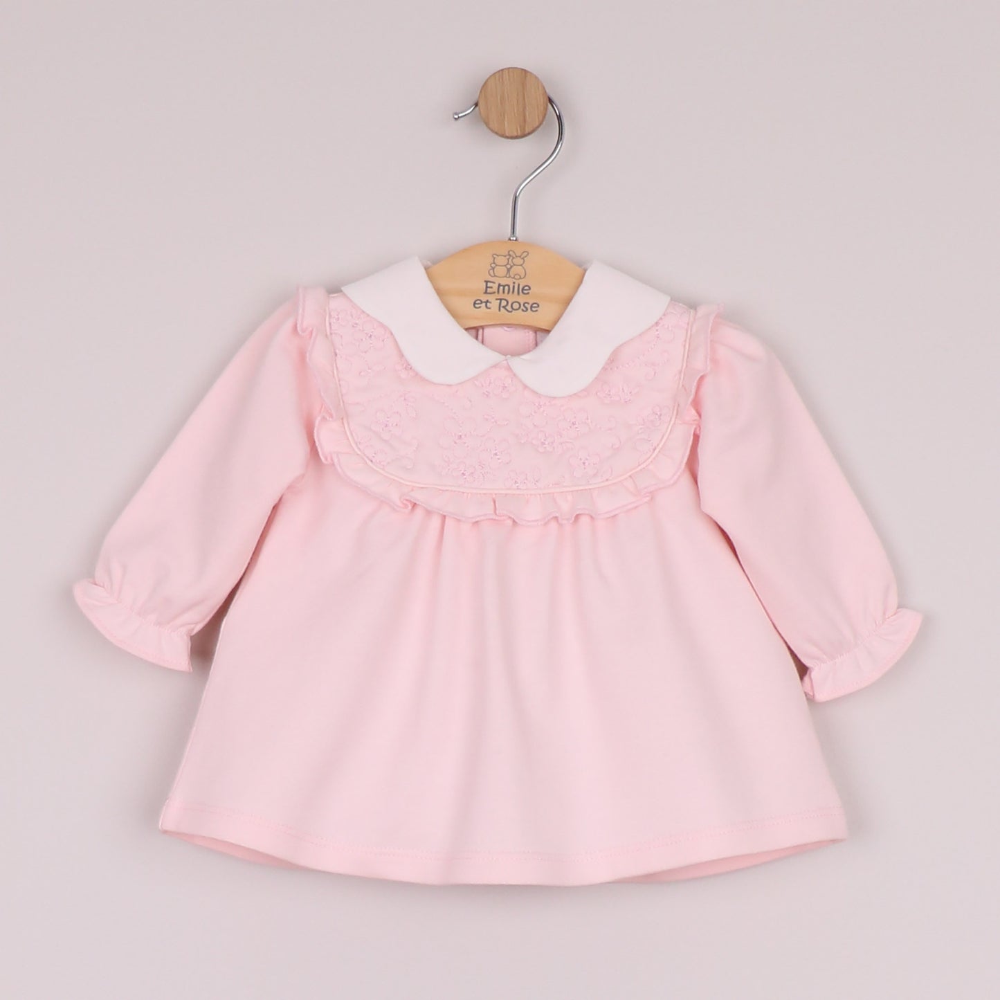 Emile et Rose Girls Macey 2 Piece with Embroidered Inset Panel To Top & Trousers Pale Pink 6524PP – additional c