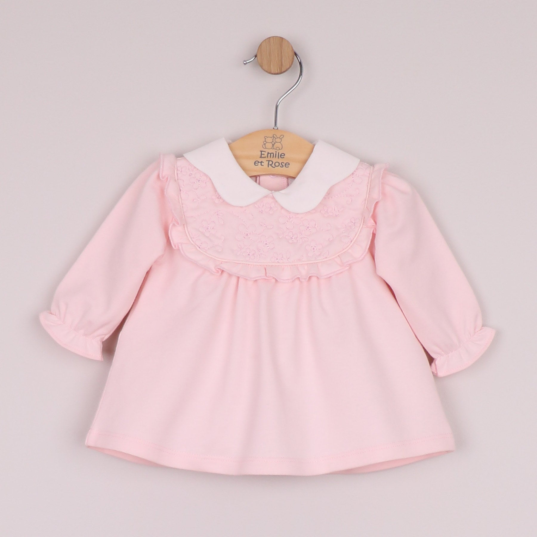 Emile et Rose Girls Macey 2 Piece with Embroidered Inset Panel To Top & Trousers Pale Pink 6524PP – additional c