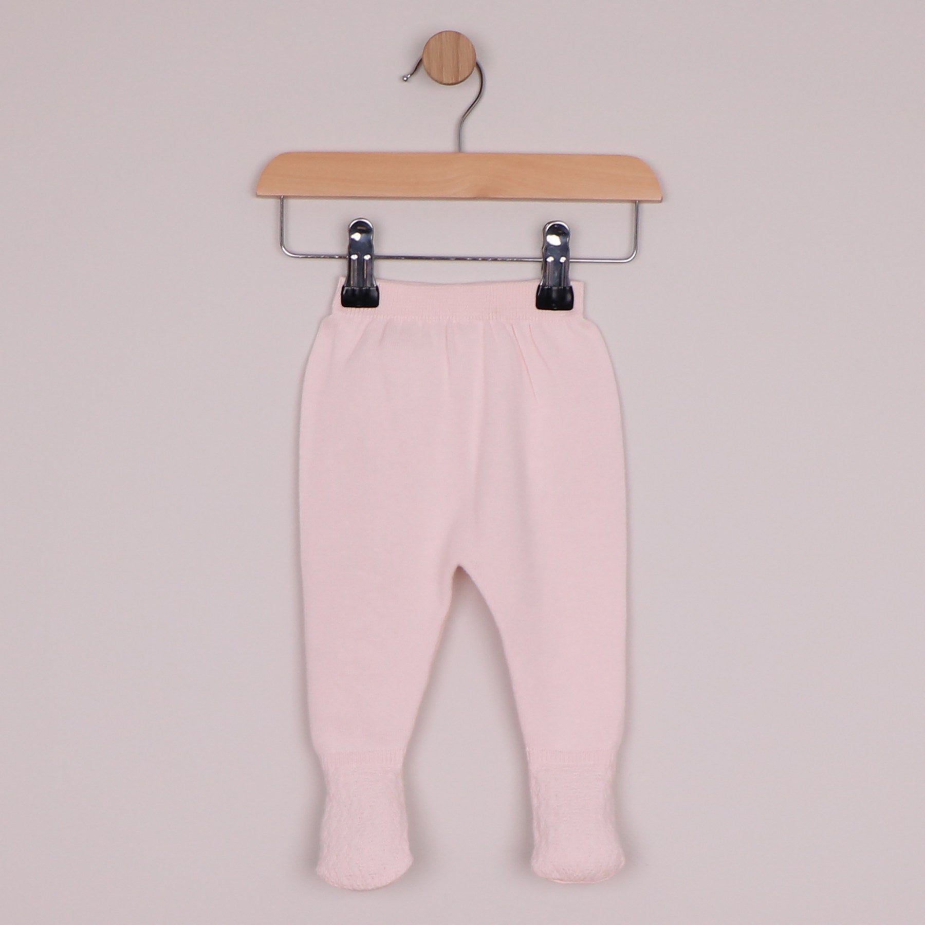 Emile et Rose Girls Minny Knit 2 Piece, Large Embroidered Collar & Leggings with Feet, Hat Pale Pink 6526PP – additional d