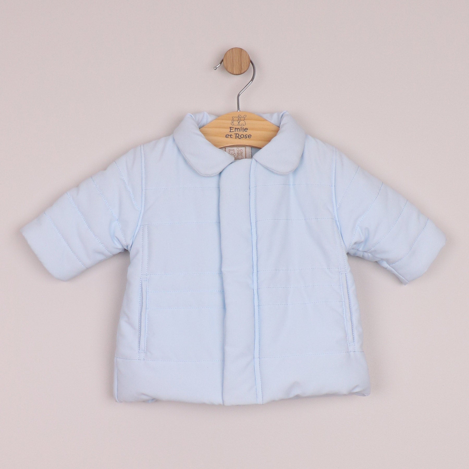 Emile et Rose Boys Neil Microfibre Jacket, Detachable Hood & Mitts Pale Blue 9286PB – additional c