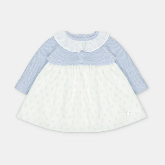 Martin Aranda Girls Caravia Knit & Woven Dress Powder Blue 047-30323