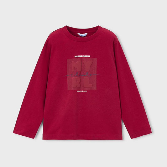 Mayoral L/s Basic T-Shirt Red 173 – front