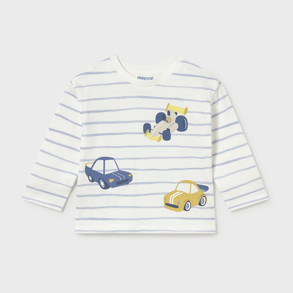 Mayoral L/s T-Shirt Stripes And Print Sky Blue 2011 – front