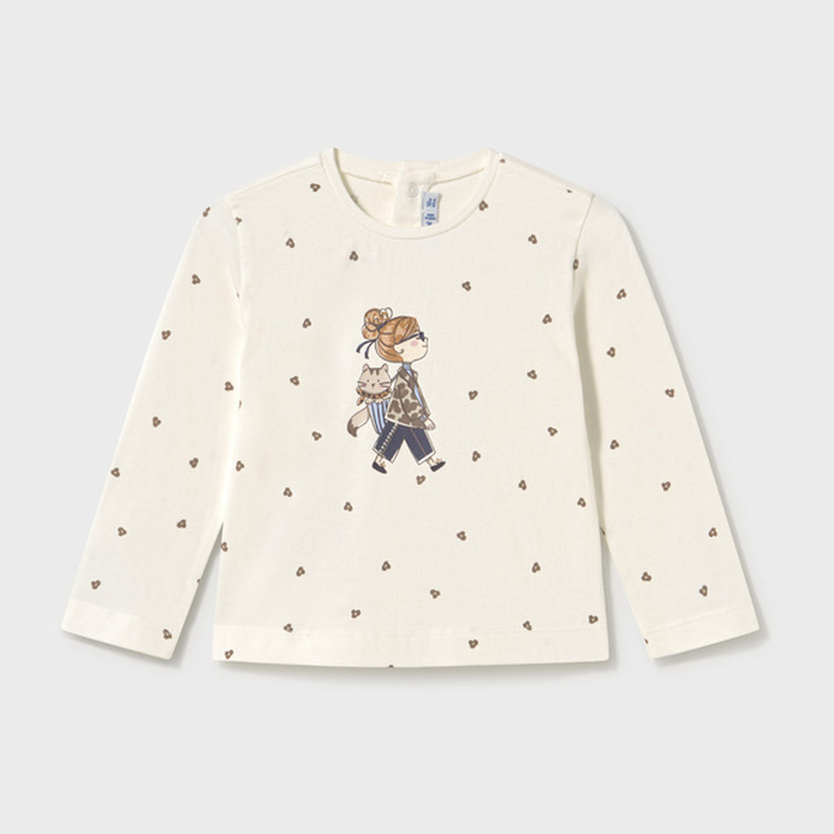 Mayoral Printed L/s T-Shirt Natural 2086 – front