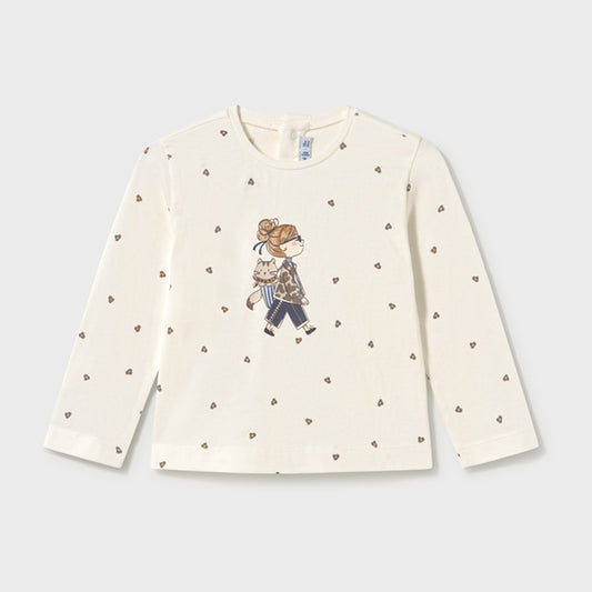 Mayoral Printed L/s T-Shirt Natural 2086 – front