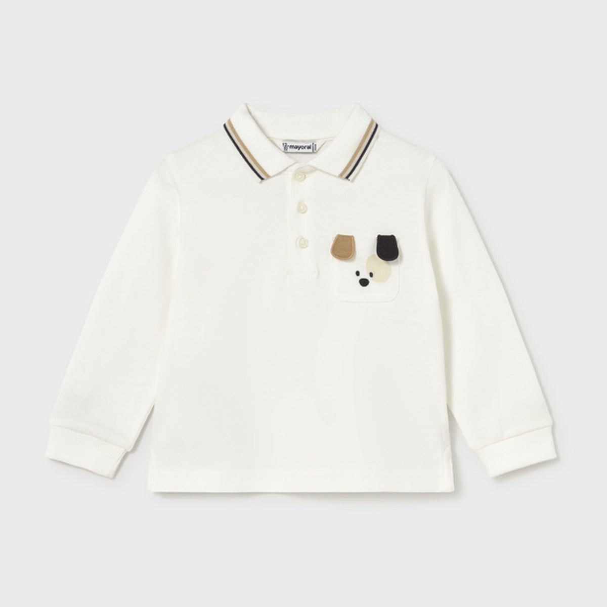 Mayoral L/s Smooth Detail Polo Cream 2105 – front