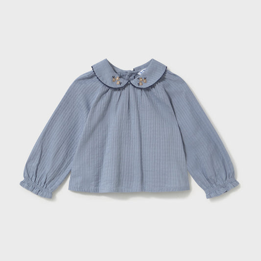 Mayoral Textured Woven Blouse Light Blue 2115 – front