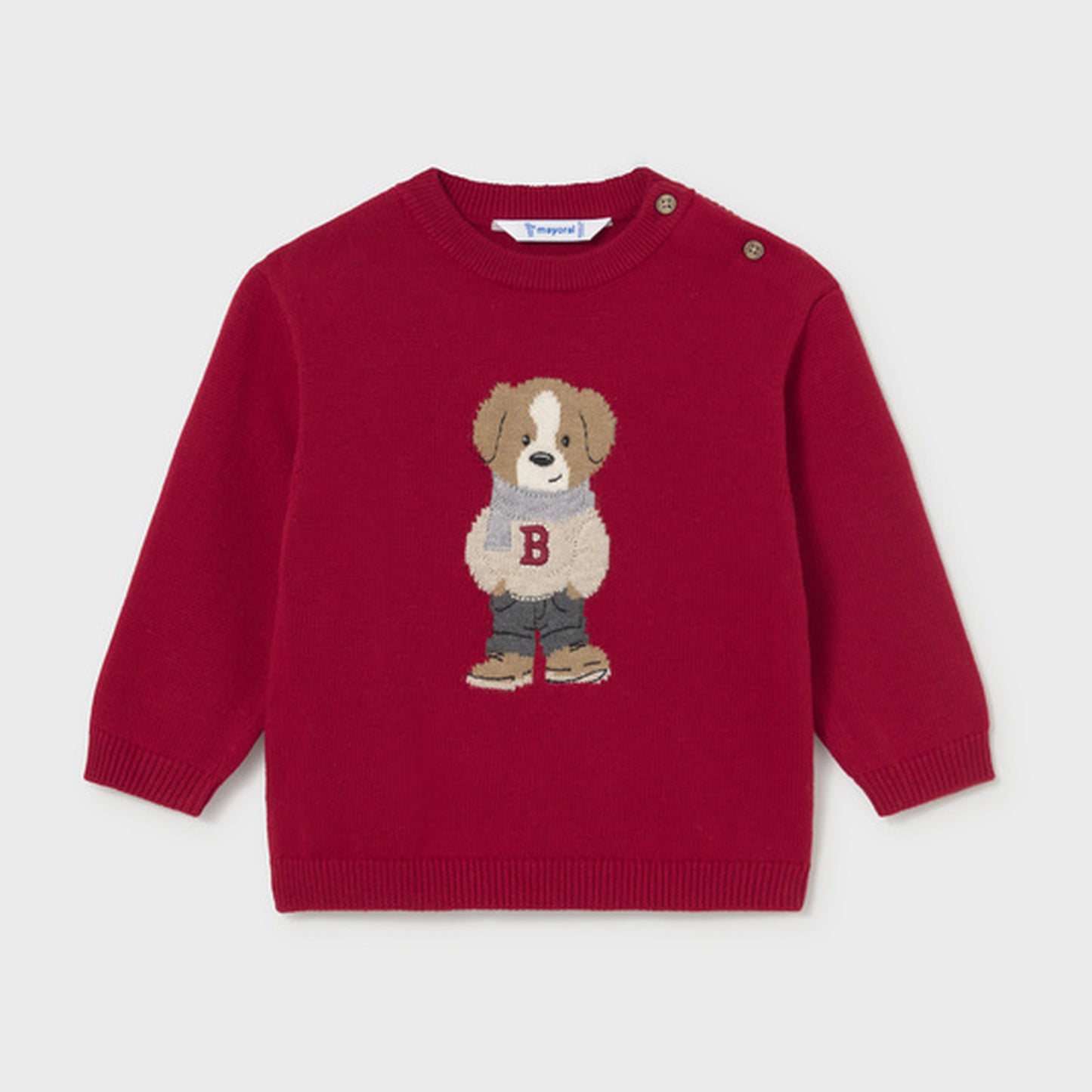 Mayoral Character Intarsia Sweater Red 2377 – front