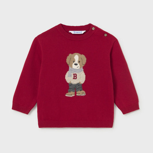 Mayoral Character Intarsia Sweater Red 2377 – front