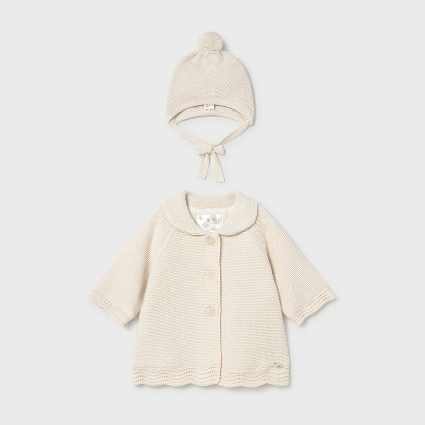 Mayoral Knit Coat With Hood Pottery 2403 – front