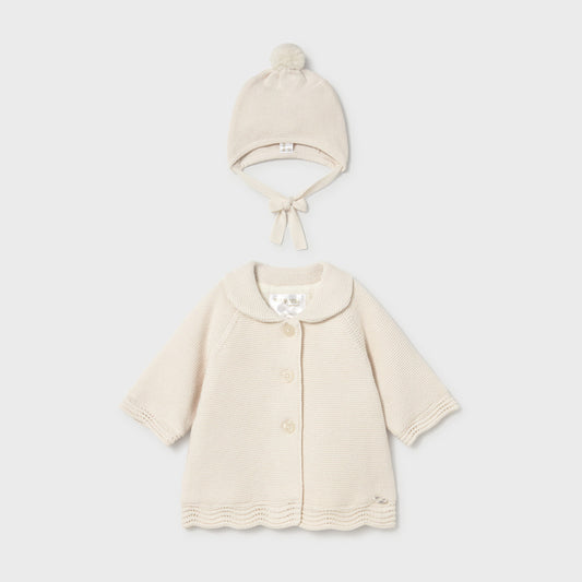 Mayoral Knit Coat With Hood Pottery 2403 – front