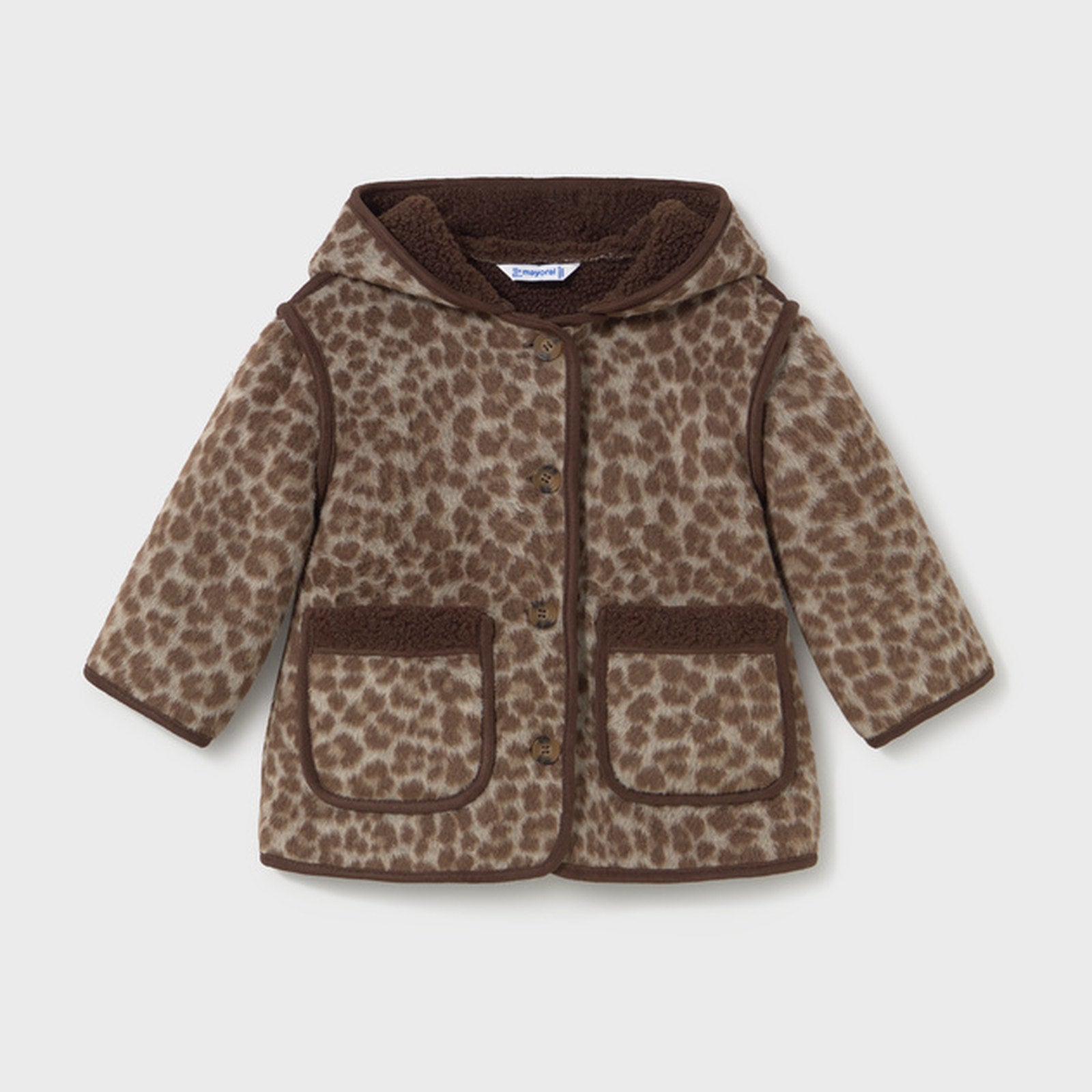 Mayoral Jacquard Coat Walnut 2434 – front