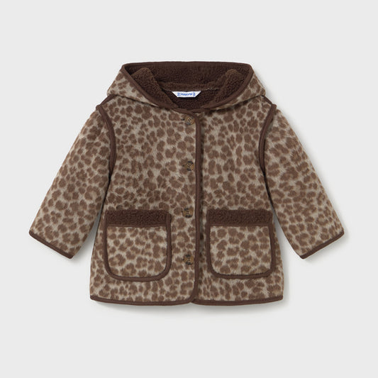 Mayoral Jacquard Coat Walnut 2434 – front