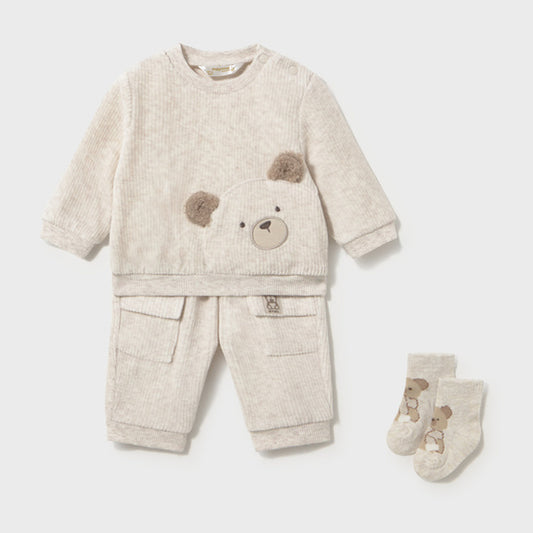 Mayoral 2 Piece Corduroy Knit Tracksuit H. Milk 2669 – front