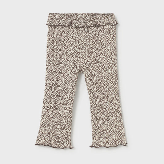 Mayoral Ribbed Flare Leggings Chocolate 2709 – front