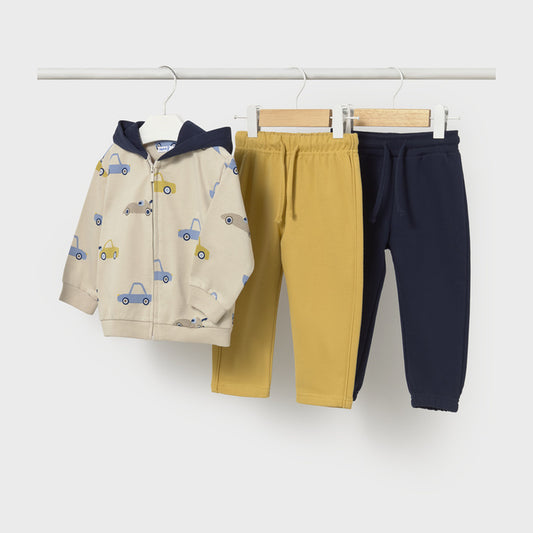 Mayoral 3 Piece Printed Tracksuit Custards 2836 – front