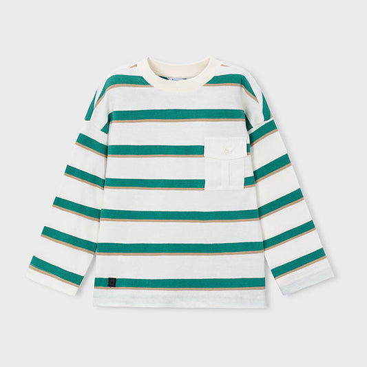 Mayoral L/s Stripes T-Shirt Tofu 4008 – front