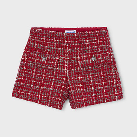 Mayoral Tweed Shorts Red 4230 – front
