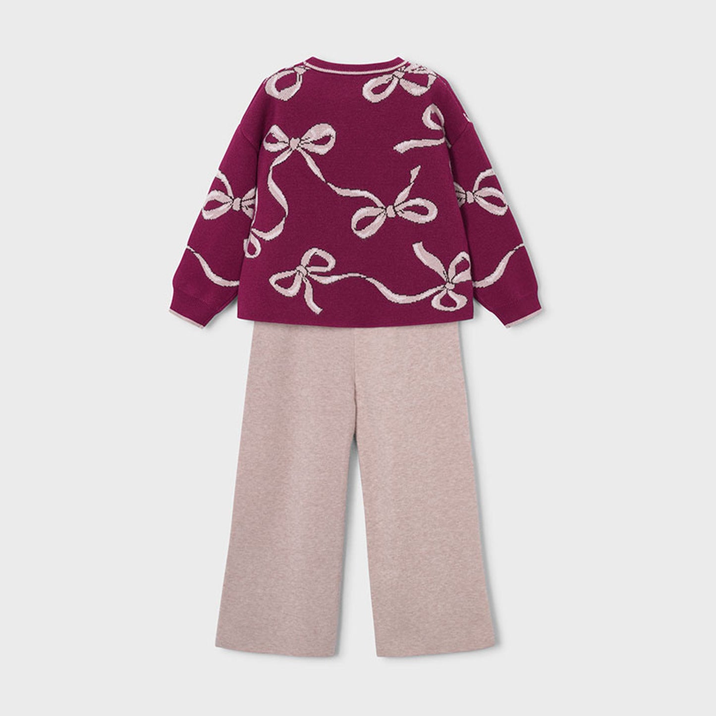 Mayoral Long Knit Trousers Set Raspberry 4527 – back