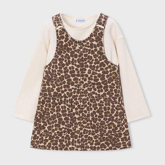 Mayoral Twill Pinafore Dress Chestnut 4918 – front