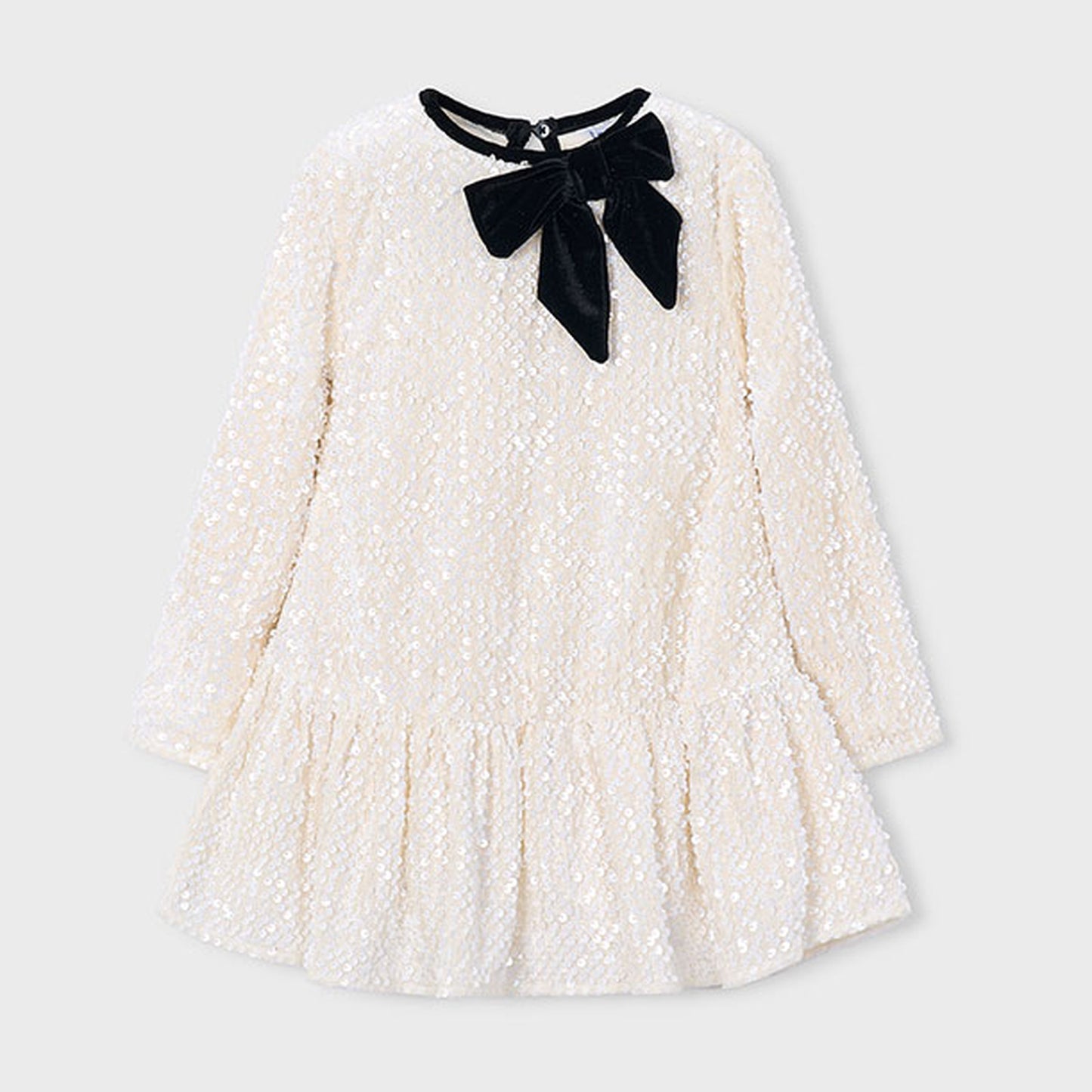 Mayoral Velvet Sequin Dress Soy 4931 – front