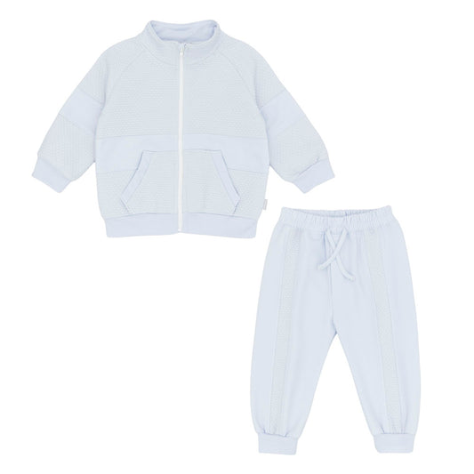 Pastels & Co Boys Lewis Zip Thru Hoodie and Jogger Blue PA-10-04B – front view