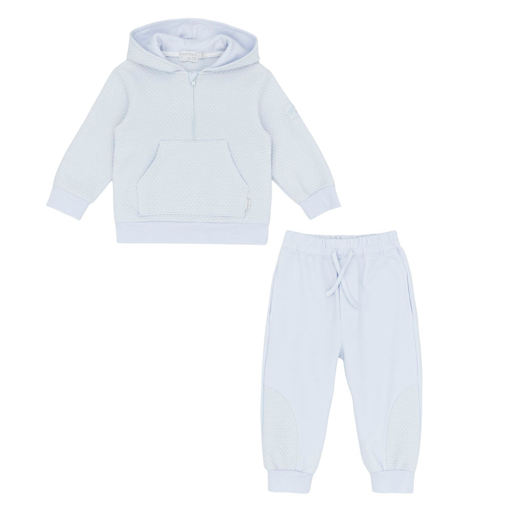 Pastels & Co Boys Arran Hooded Quarter Zip and Jogger Moss PA-10-04D – front view