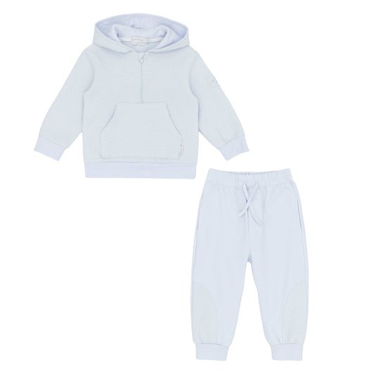 Pastels & Co Boys Arran Hooded Quarter Zip and Jogger Moss PA-10-04D – front view