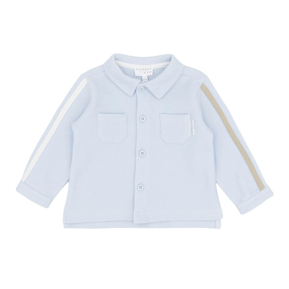 Pastels & Co Boys Hercules Overshirt Blue/Beige PA-10-06H – front view