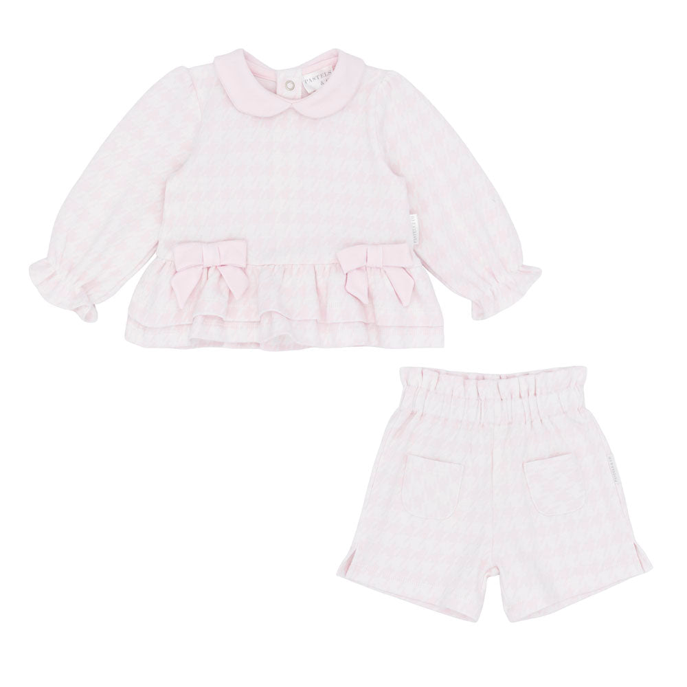 Pastels & Co Girls Kacey Short Set Pink PA-20-02D – front view