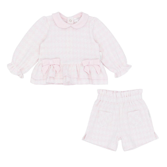 Pastels & Co Girls Kacey Short Set Pink PA-20-02D – front view