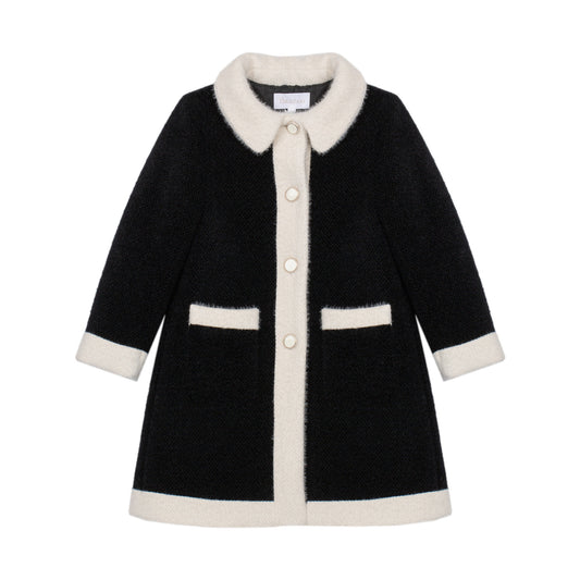 Patachou Girls Coat Woven Black CA4333440 - front