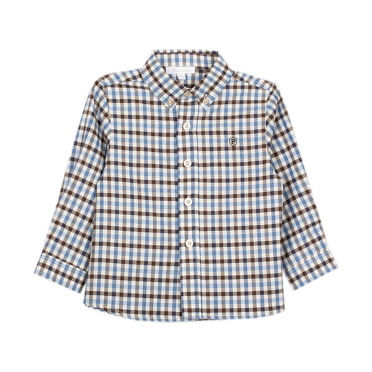 Patachou Boys Shirt Woven Blue/Beige Check F26-147 CM4333326 - front
