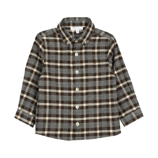 Patachou Boys Shirt Woven Brown/Grey Check F26-68 CM4333326 - front