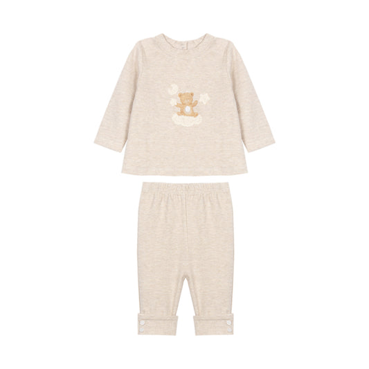 Patachou Baby Set Knit Beige Melange CON4333007 - front