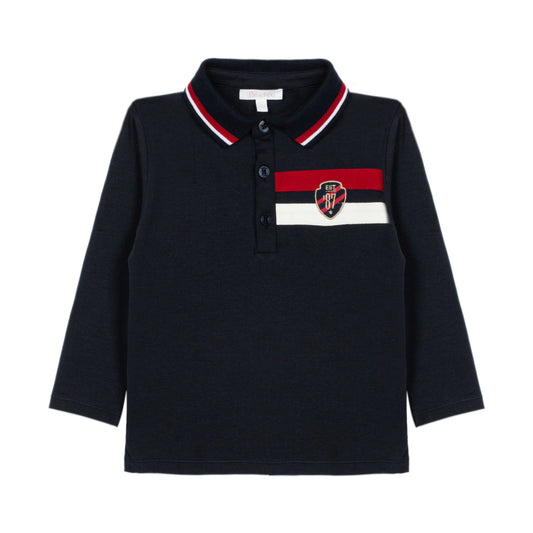 Patachou Boys Polo Knit Marine PL4333365 - front