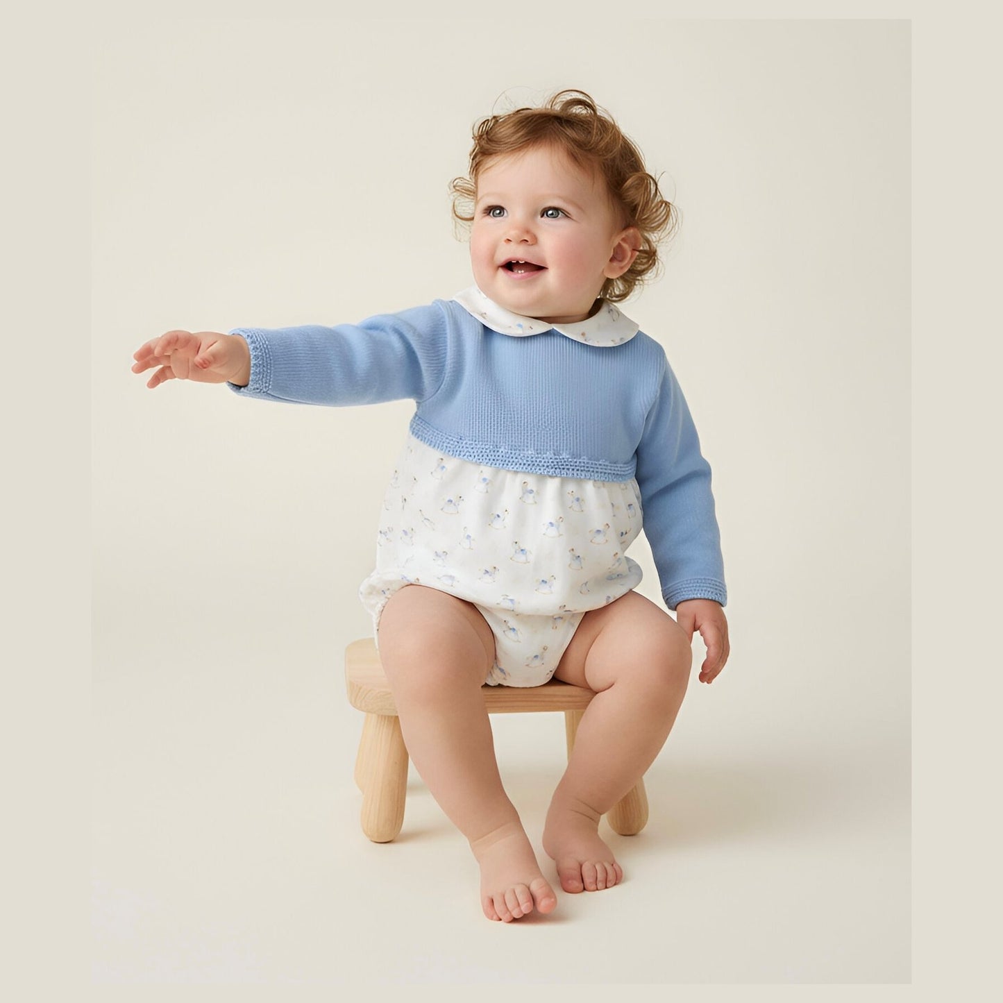 Pex Boys Rocking Horse Romper 2 Piece Dusky Blue B0974015 – additional product view 3