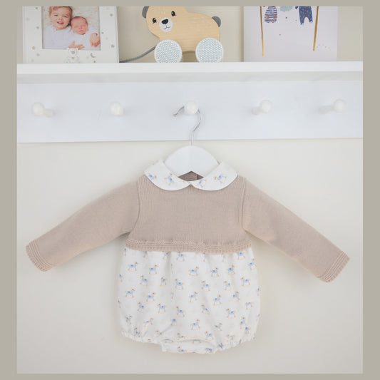 Pex Boys Rocking Horse Romper 2 Piece Natural B0974022 – main product view
