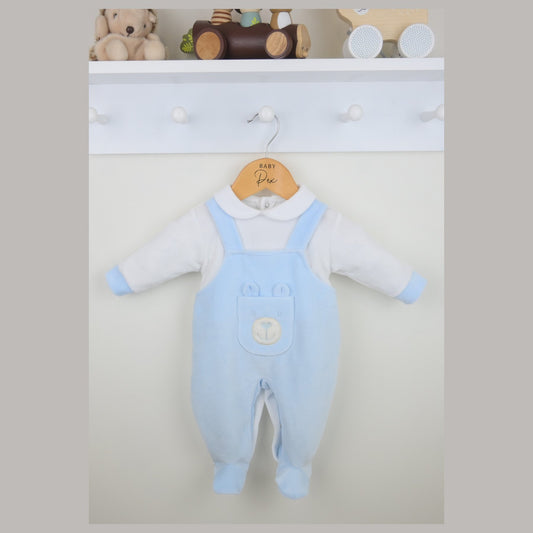 Pex Boys Bear Dungaree Sleepsuit Blue B1029009 – main product view