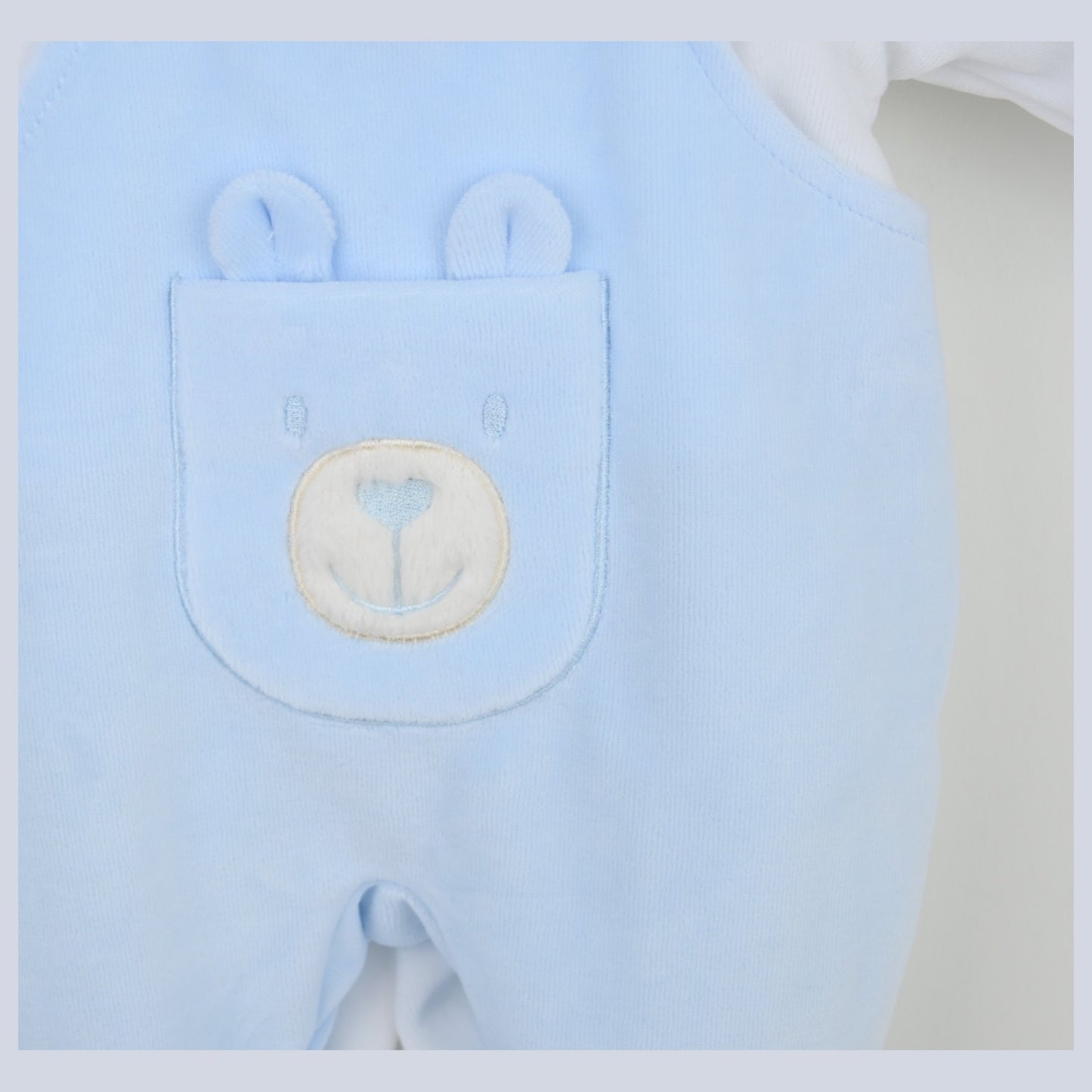 Pex Boys Bear Dungaree Sleepsuit Blue B1029009 – additional product view 3