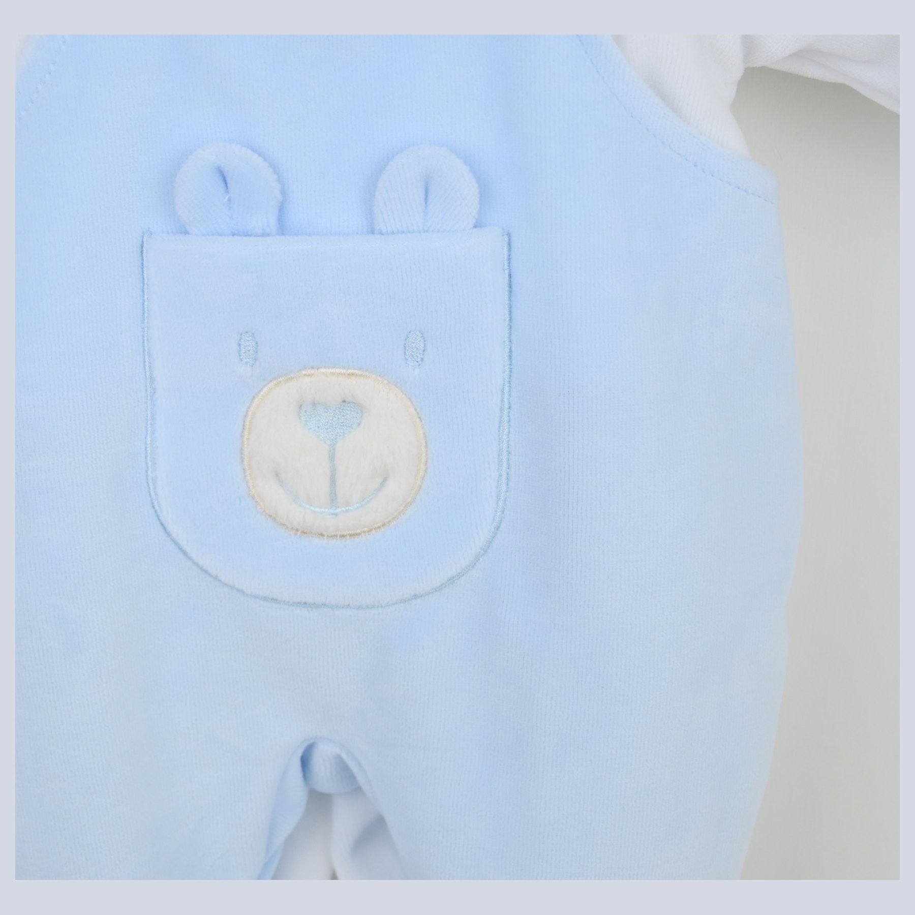 Pex Boys Bear Dungaree Sleepsuit Blue B1029009 – additional product view 3