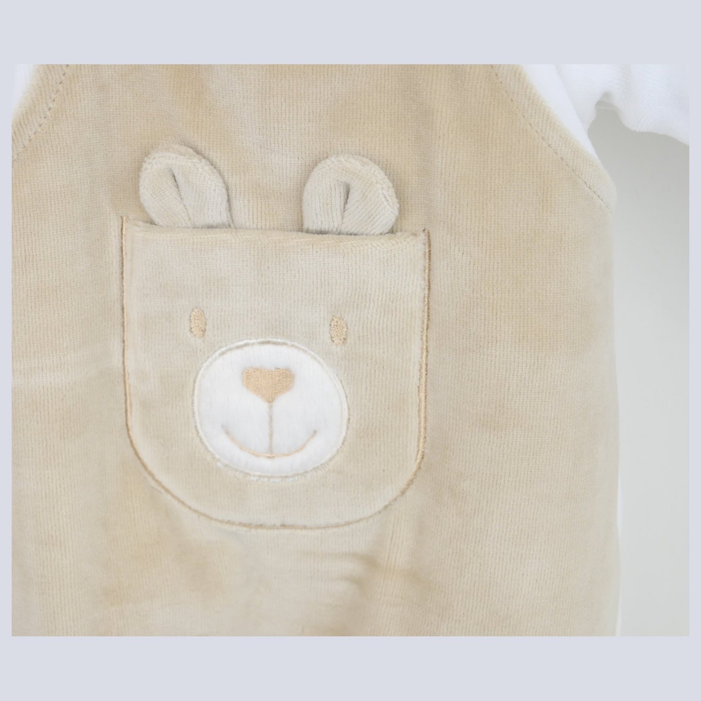 Pex Boys Bear Dungaree Sleepsuit Natural B1029022 – additional product view 3
