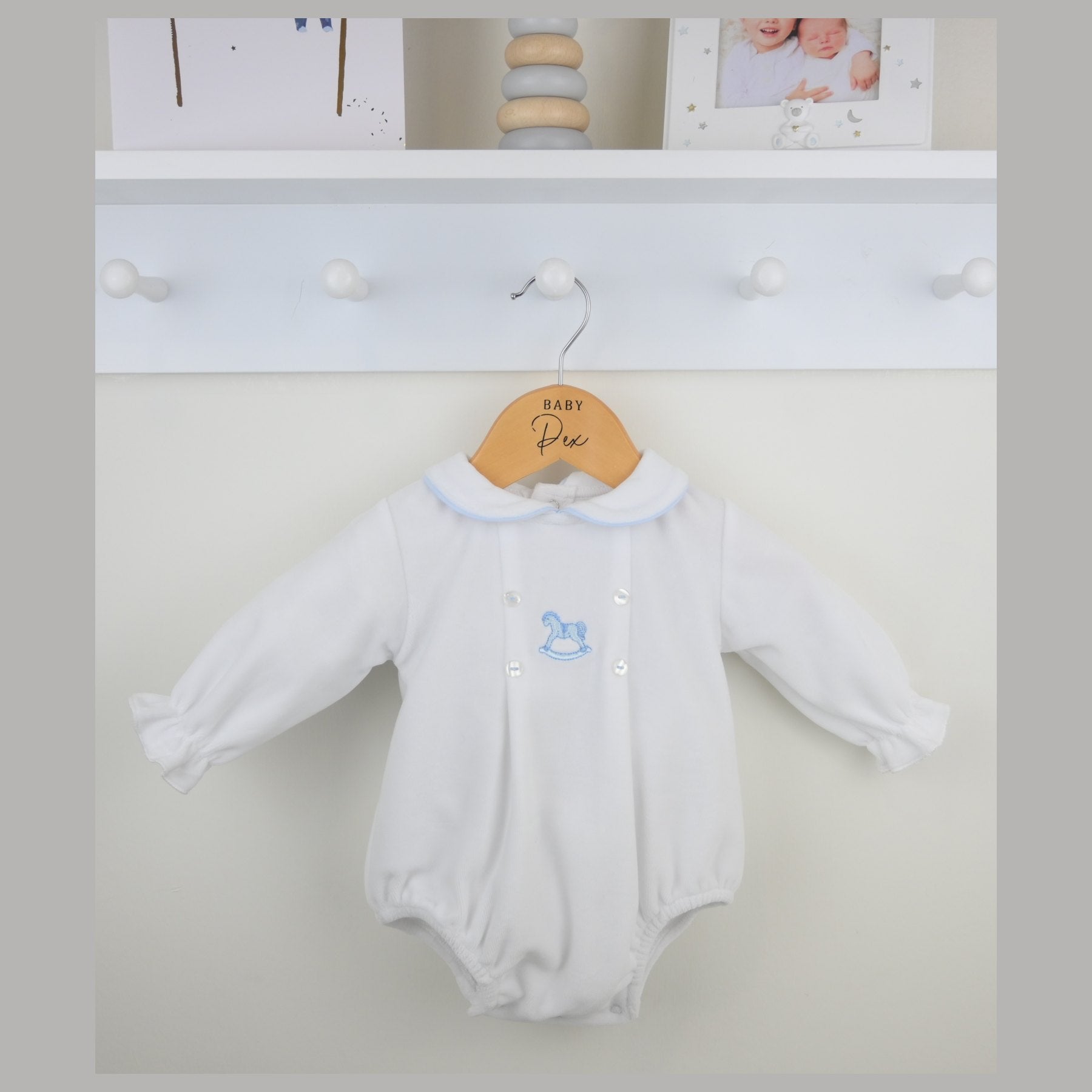 Pex Boys George Romper White/Blue B1036001 – main product view