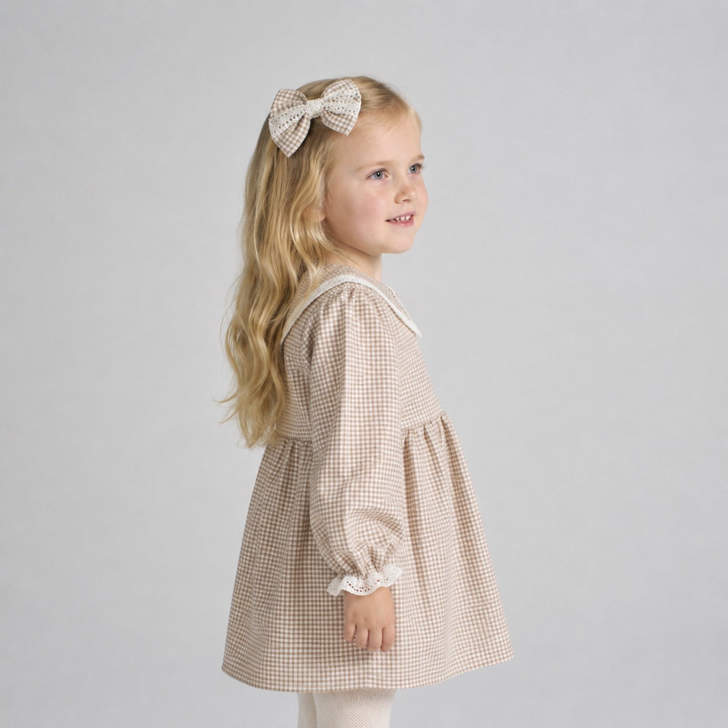 Rapife Girls Bow Dress Brown 4545W26 – additional view 3