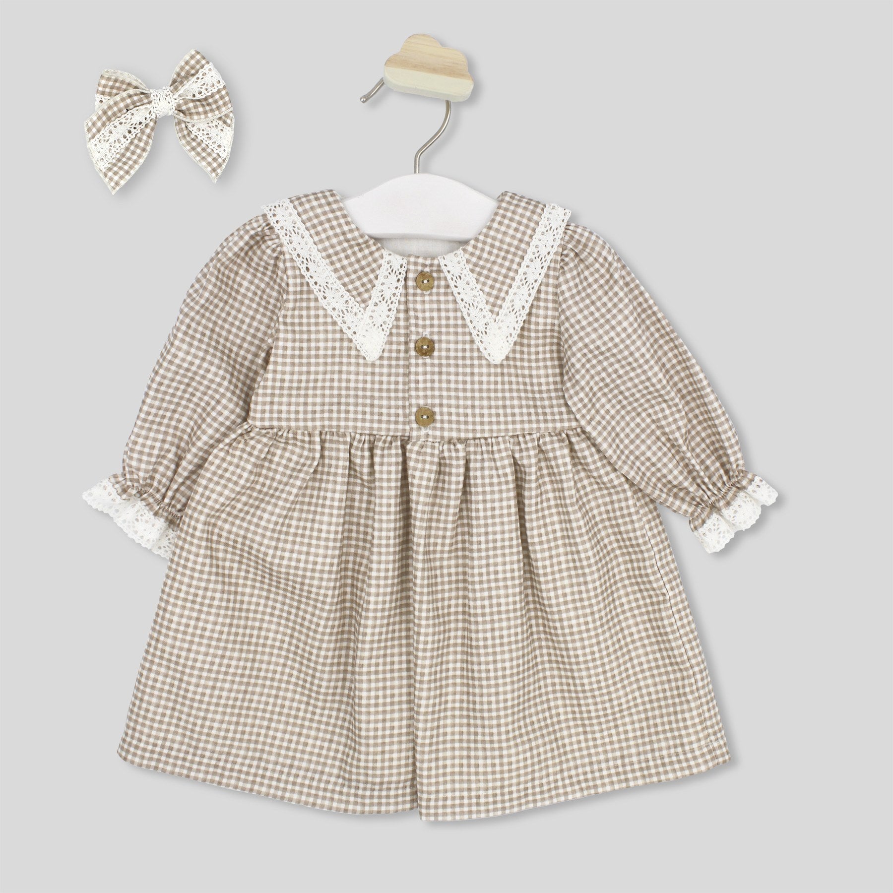 Rapife Girls Bow Dress Brown 4545W26 – additional view 5