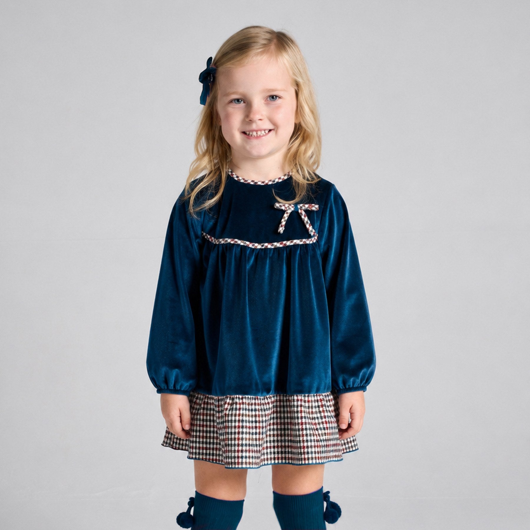 Rapife Girls Long Sleeve Dress Blue 5016W26 – main view
