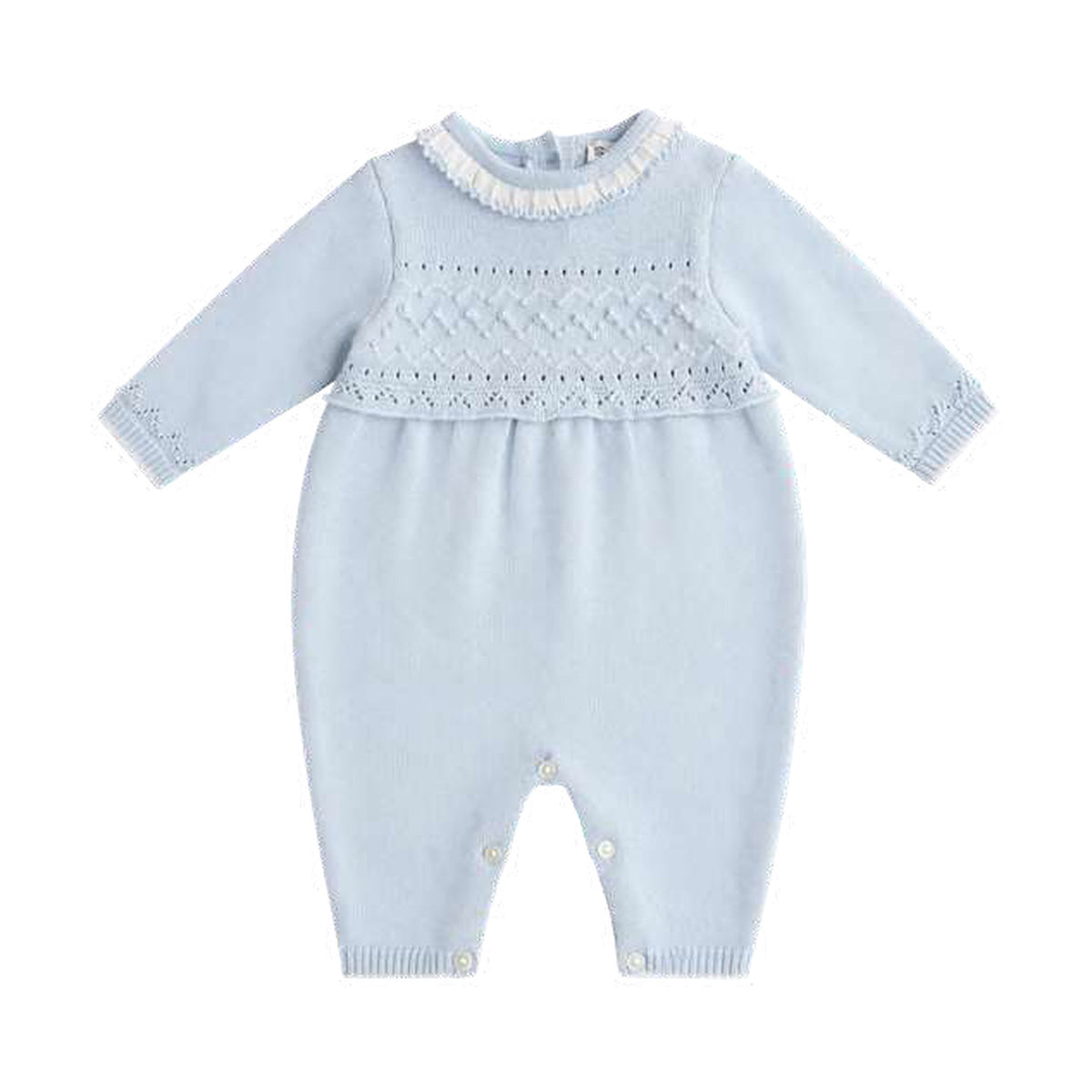 Sarah Louise Boys All In One Blue/Ivory 008227 - front