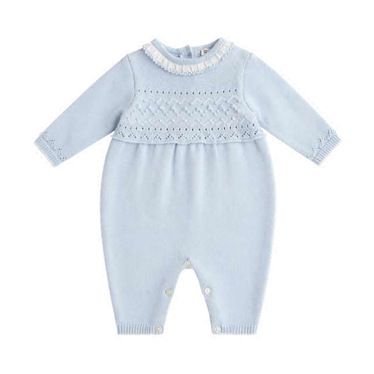 Sarah Louise Boys All In One Blue/Ivory 008227 - front