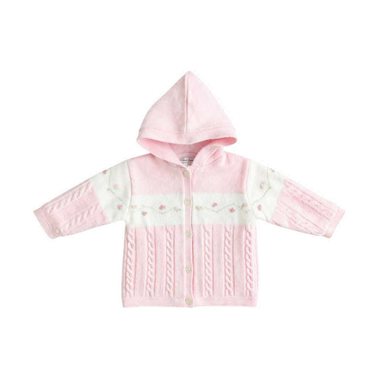 Sarah Louise Girls Jacket Pink/Ivory 008249 - front